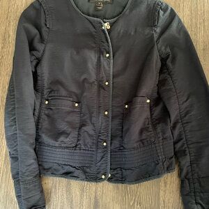 Marc Jacobs Black Bomber Jacket with Quilted Details